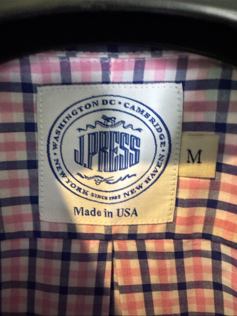 J. Press Pink & Blue Check Button-Down Shirt - Made in USA - Picture 3 of 5